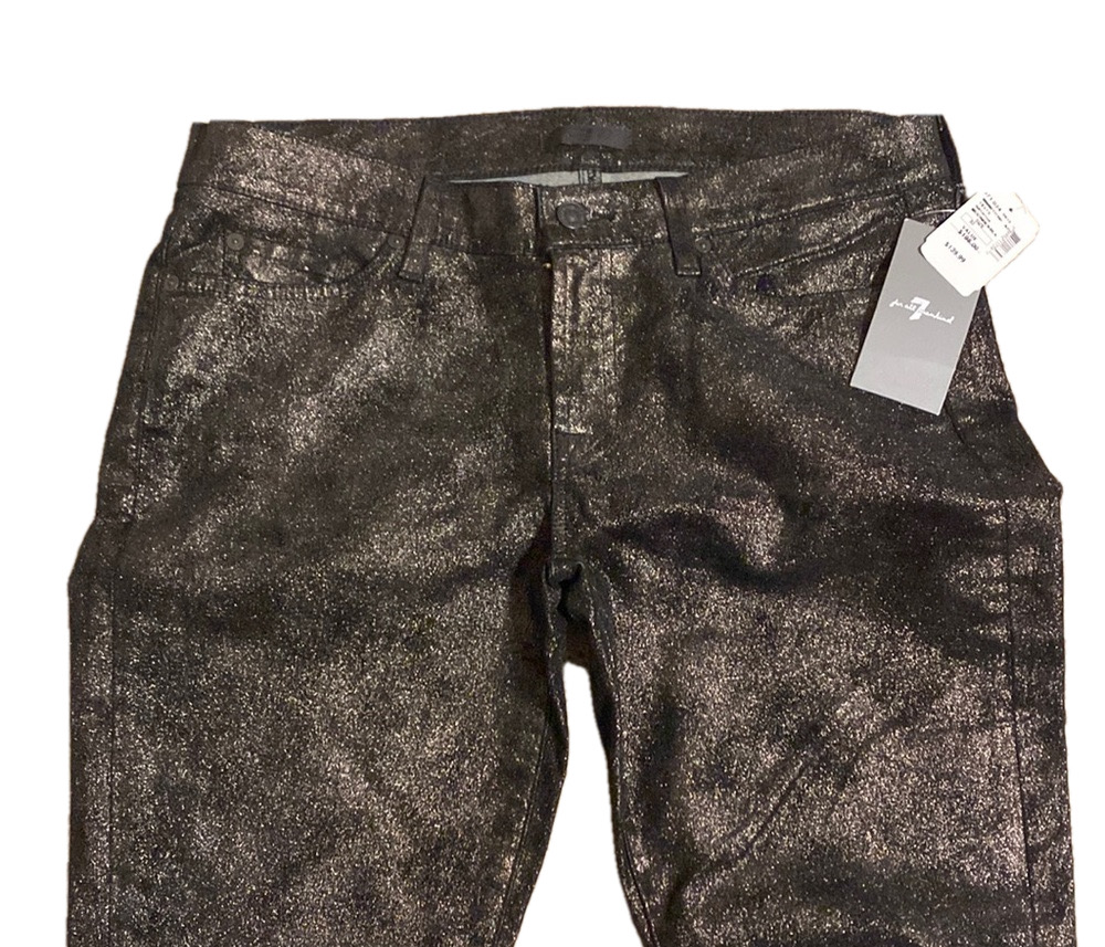 7 for All Mankind NWT black skinny mid-rise jeans sparkly fun